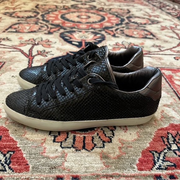 Zadig & Voltaire Snake Embossed Leather Sneakers - Picture 3 of 9